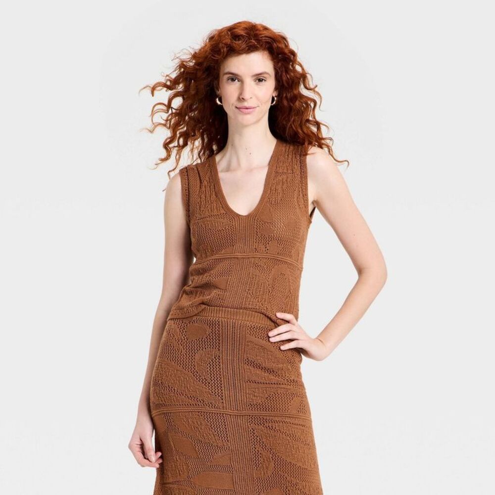 Women's Sweater Tank Top - Universal Thread Brown S